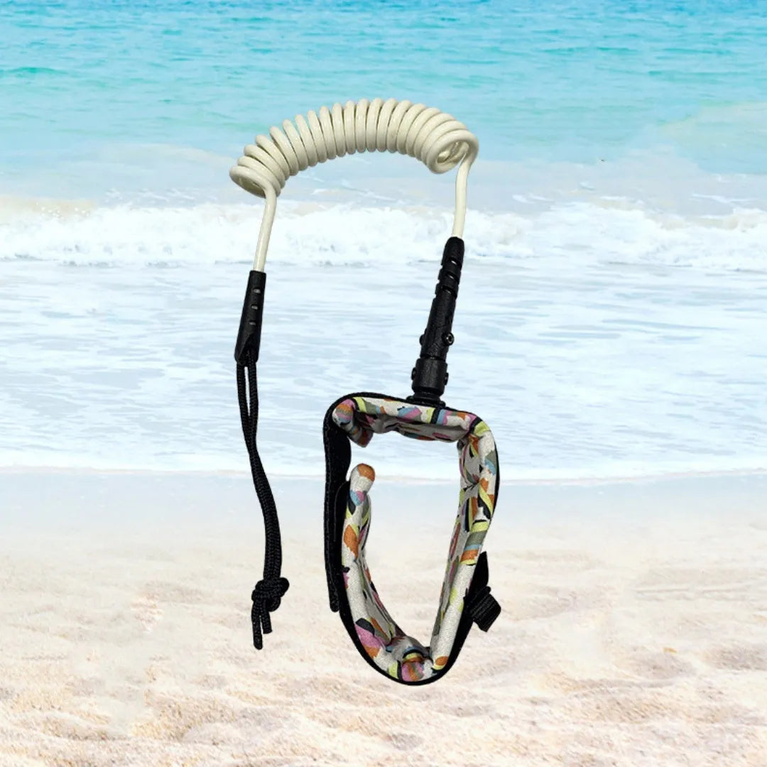 Surfboard hand holding rope showing high elasticity construction with 50kg tension strength
