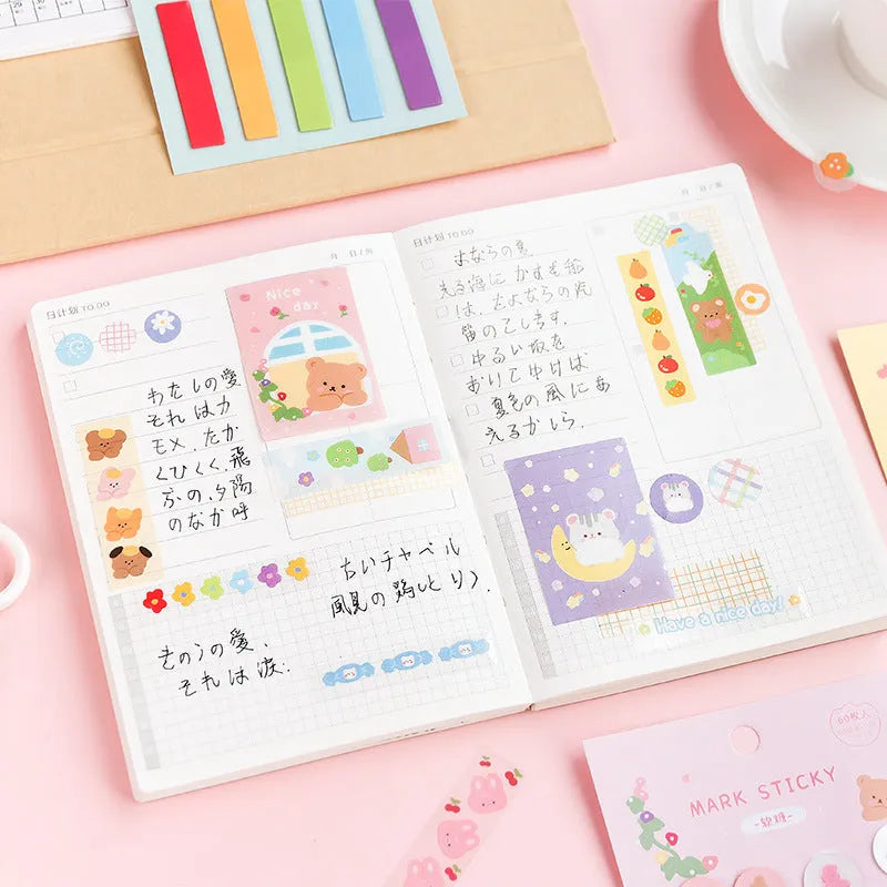 Sweet Notes PVC index stickers in various colours showing 15mm by 50mm size.