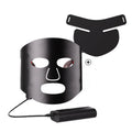 Black and gold LED phototherapy face mask with controller and strap for home skin treatment