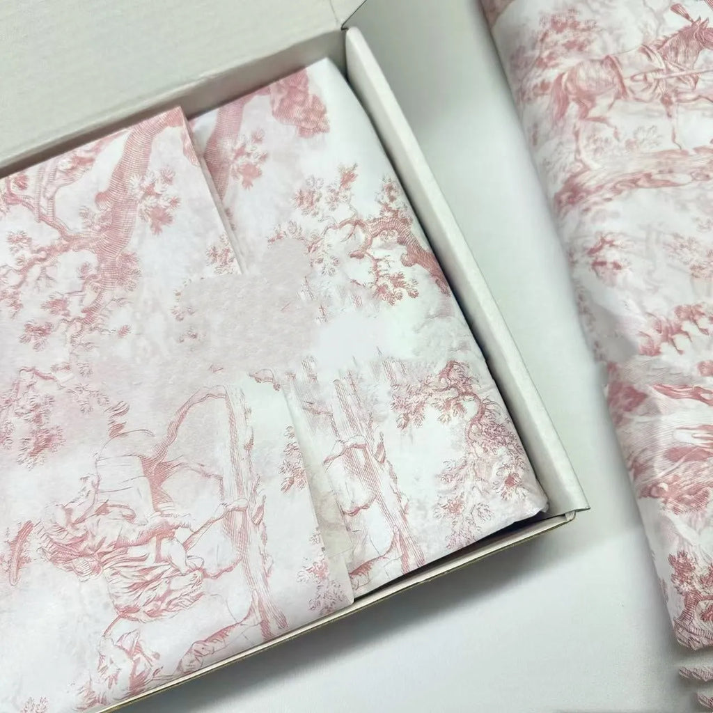 Large sheet of pink and purple retro French style Mg tissue paper, 50cm by 70cm