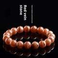 Natural old mine rhodochrosite round beads bracelet with Ruyi design element