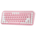 Pink wireless Bluetooth keyboard with mechanical keys and compact design
