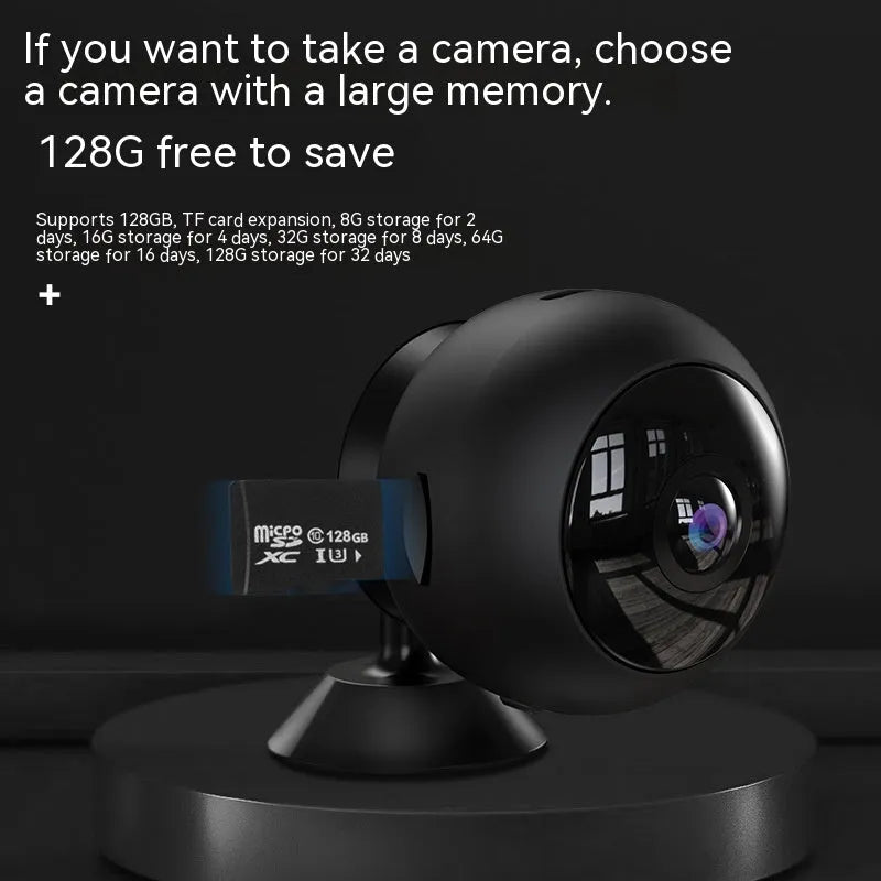 1080p wireless WIFI surveillance camera with ABS plastic housing and USB cable