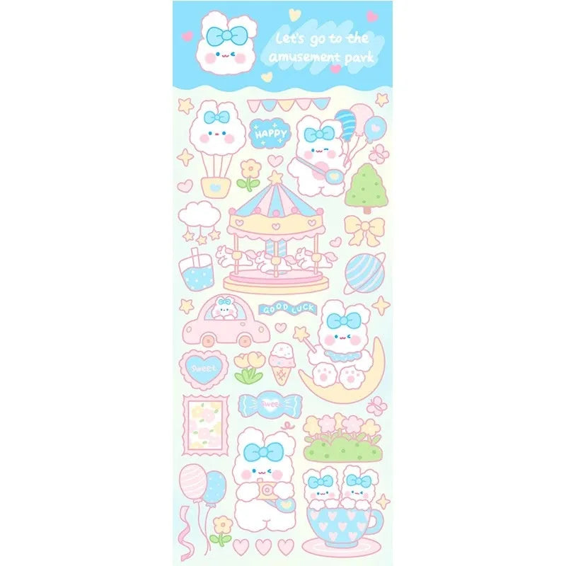 PVC waterproof cartoon stickers for agenda and notebook decoration
