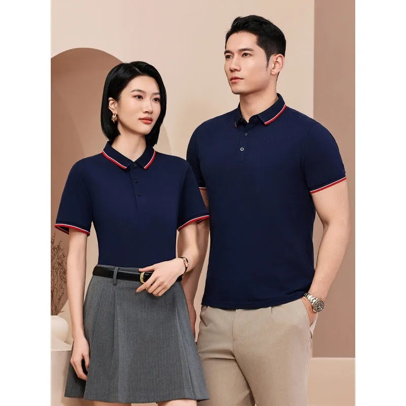 Men's and women's cotton work t-shirt in black, short sleeve, pearl cotton fabric, size S-8XL