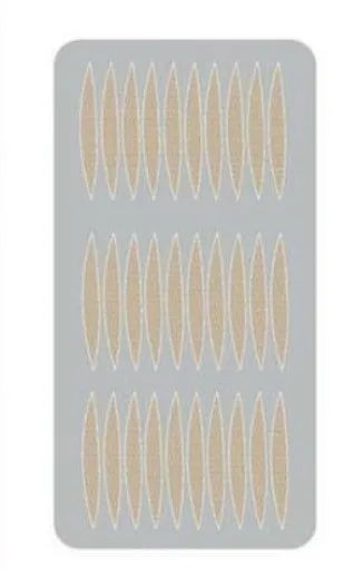 Box of no glue eyelid stickers in three colour classifications L, M, and S made from non-woven fabric