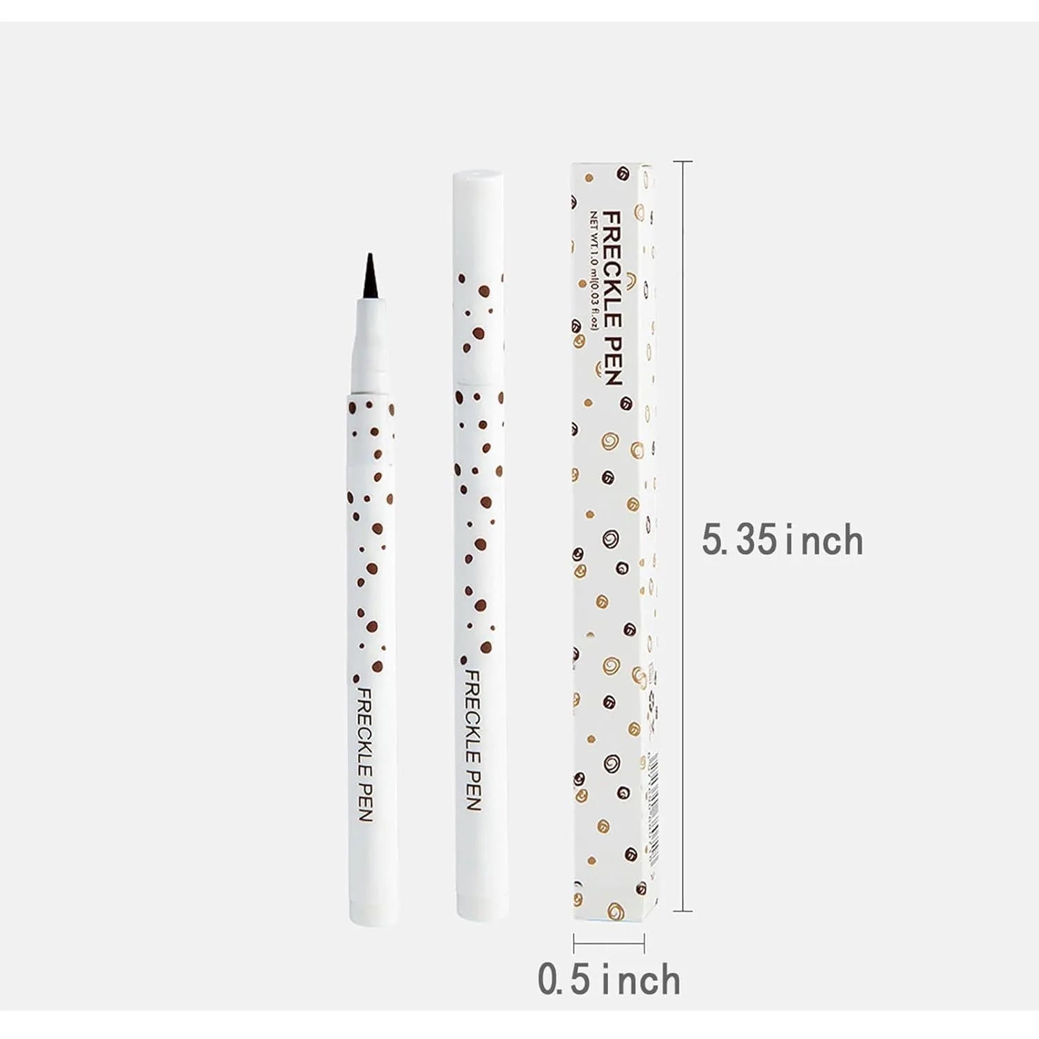 Dark brown freckle pen cosmetic marker for creating natural fake freckles on face and body