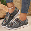 Women's flat round toe low-top shoes in artificial PU upper with rubber sole
