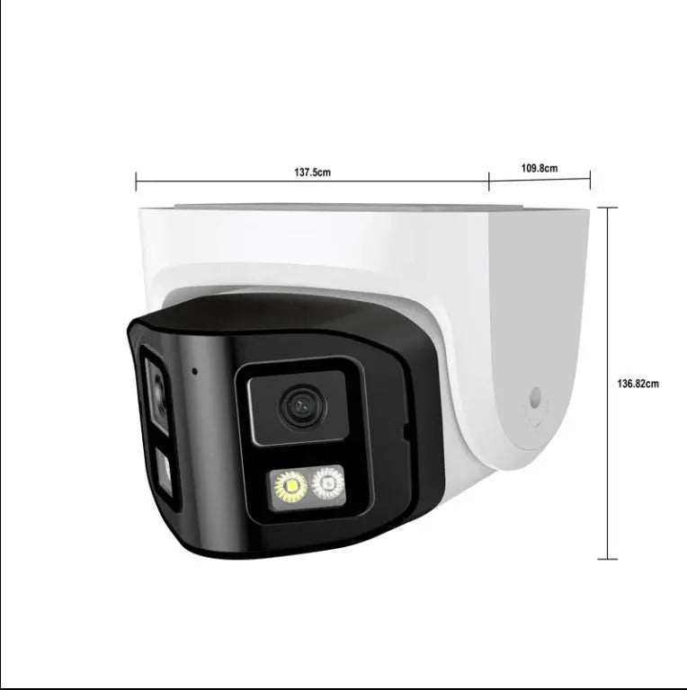 4MP dual-lens IP security camera with safety belt mounting system for outdoor CCTV surveillance