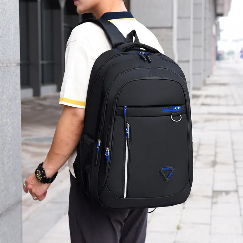 Men's Oxford cloth schoolbag in multiple colours with 20-35 litre capacity and burden reduction system