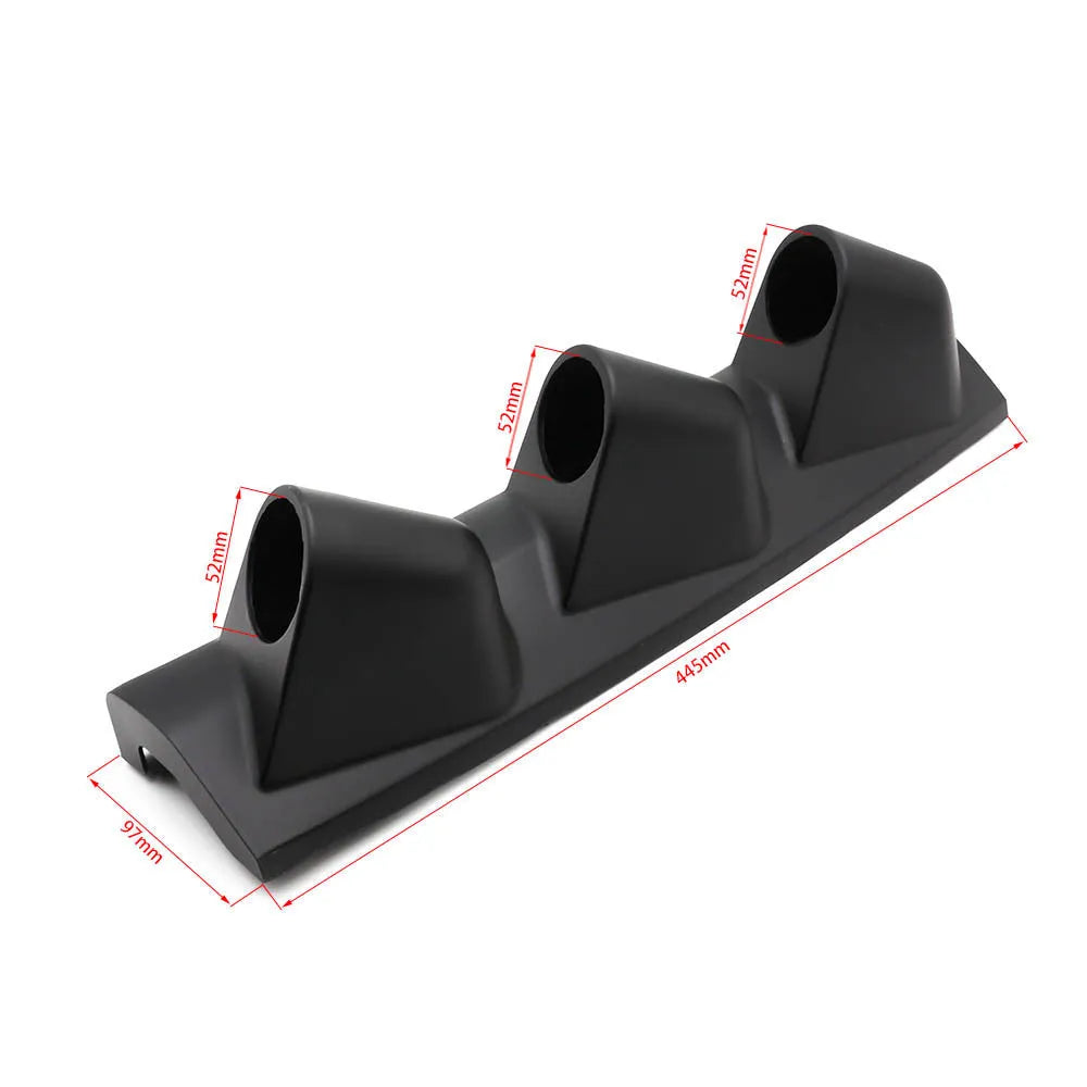 Black three-hole right-drive racing car instrument stand for 52mm gauges