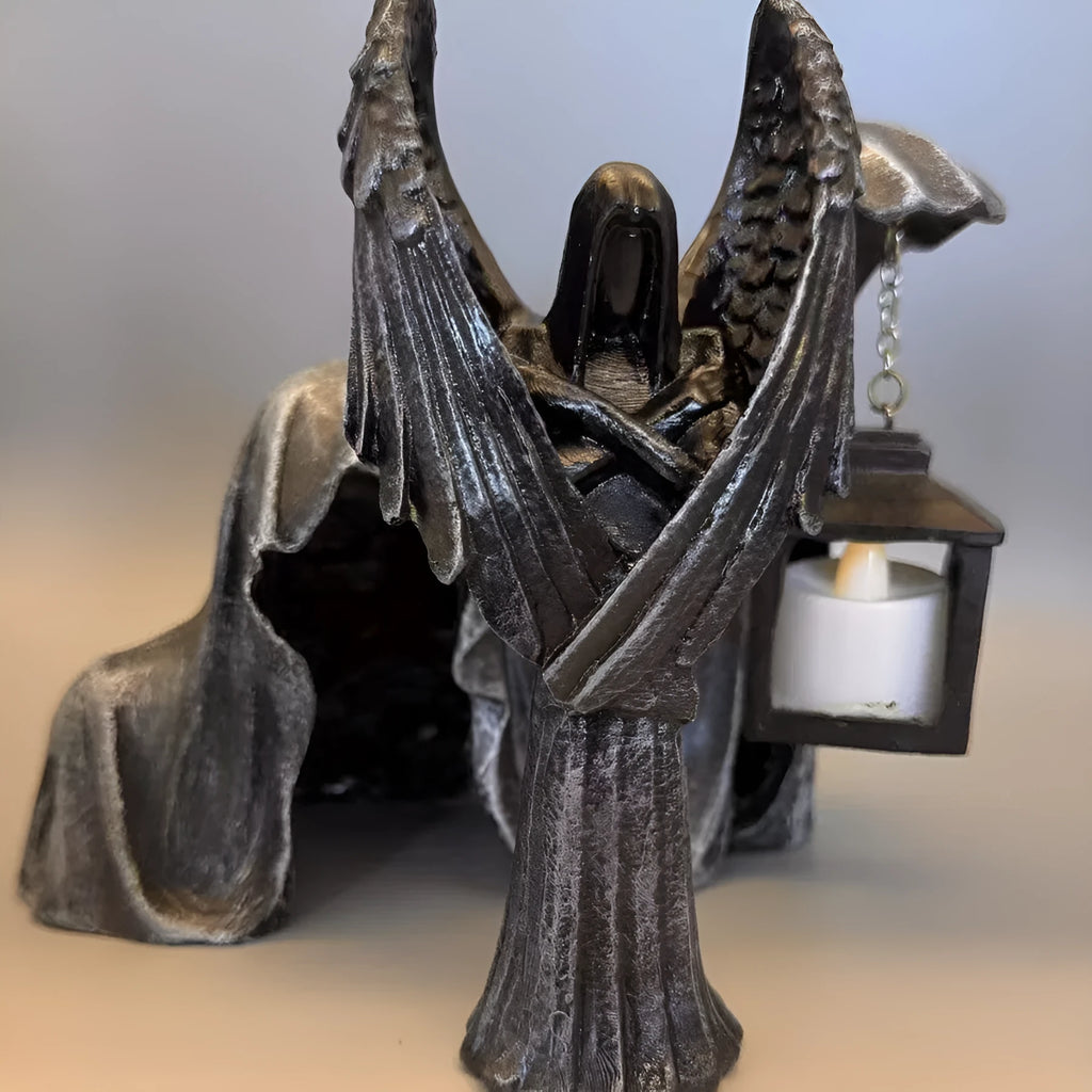 Dark Angel resin statue ornament measuring 17cm tall on display shelf.