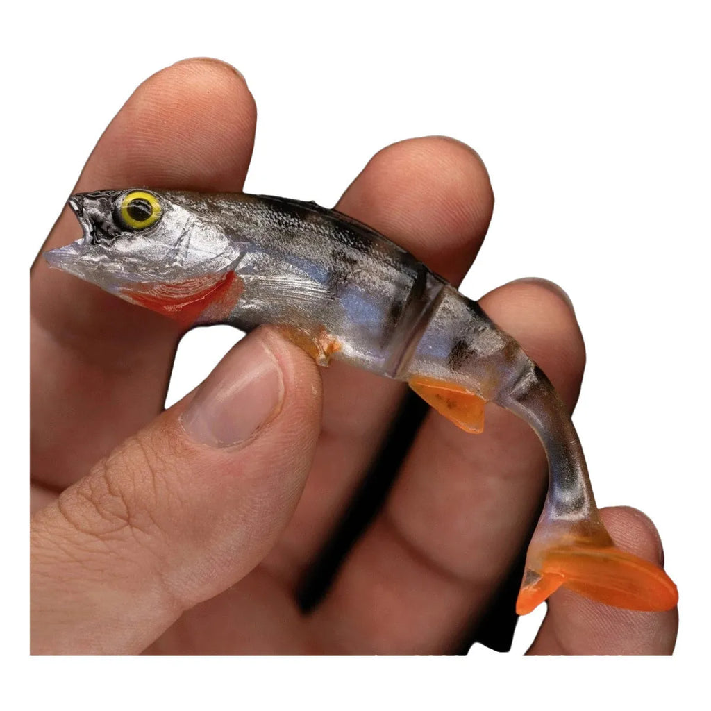 Fish T Tail Catfish Scissors soft plastic fishing lure with fish colour pattern
