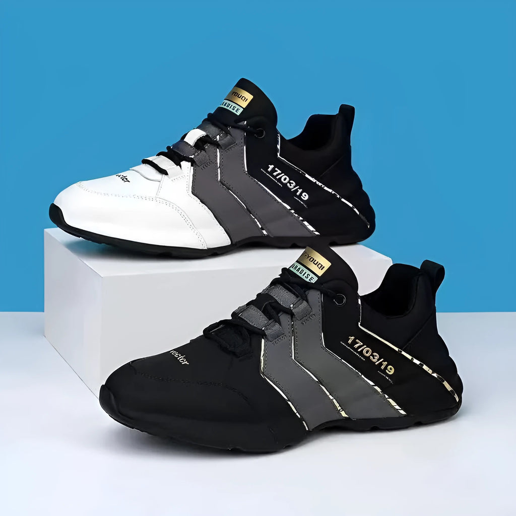 Men's thick sole casual sneakers with mesh lining in multiple colour options