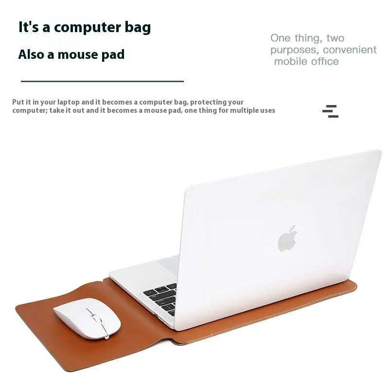 Set of four brown imitation leather laptop corner protector covers for MacBook Pro