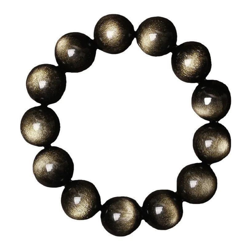Hand-woven round obsidian bead bracelet for couples, showing colour options on a wrist.