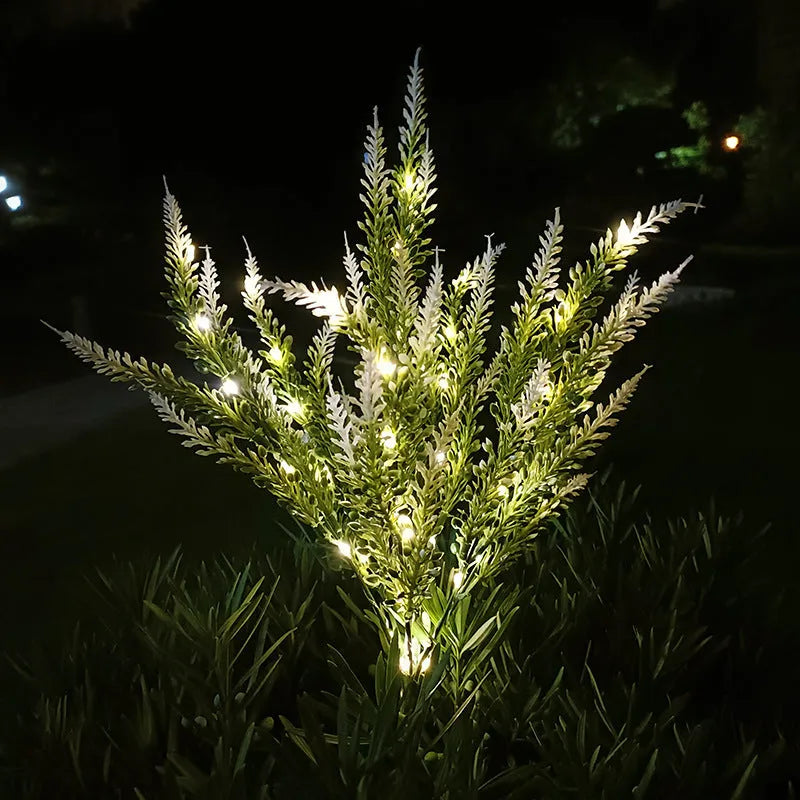 Solar-powered LED garden light with flower design in lavender colour, 74cm height