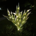 Solar-powered LED garden light with flower design in lavender colour, 74cm height