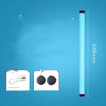 A rechargeable LED light tube stick showing blue or purple glow, used as a fill light for photography or dormitory decor.