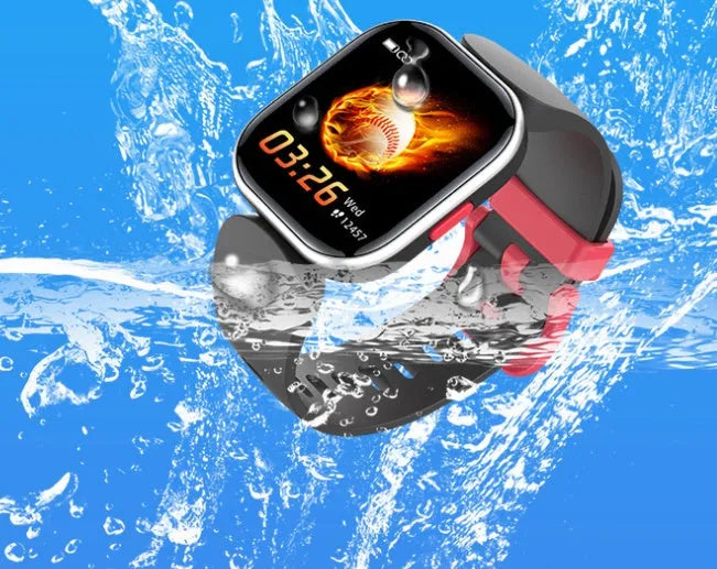 H39T smart children's watch with blue TPU strap and 1.4-inch touchscreen displayed on wrist
