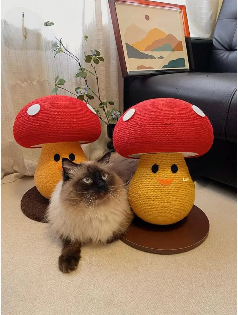 Foldable accordion design cat scratcher board with round mushroom shape for furniture protection