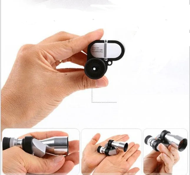 Aluminium alloy pocket telescope with 8x magnification and blue coated lenses
