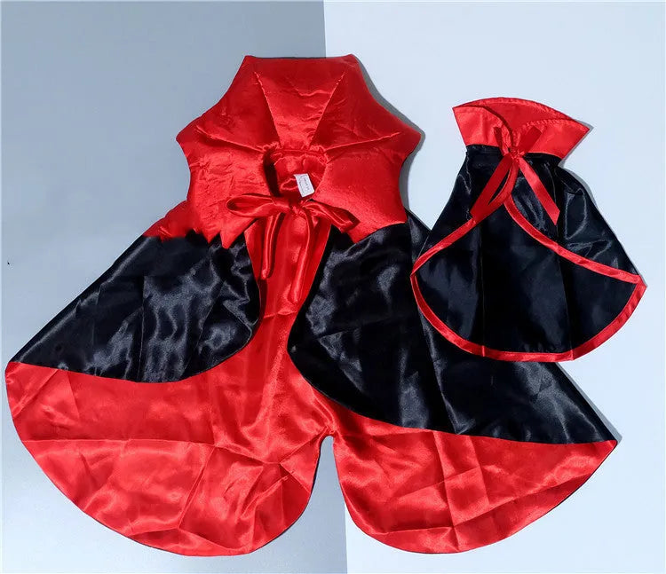 Halloween pet vampire king cape black one size with lace collar