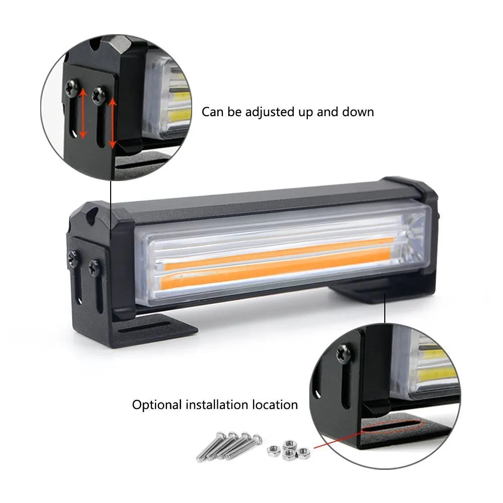 Yellow strobe warning light with aluminium alloy housing and 160mm diameter