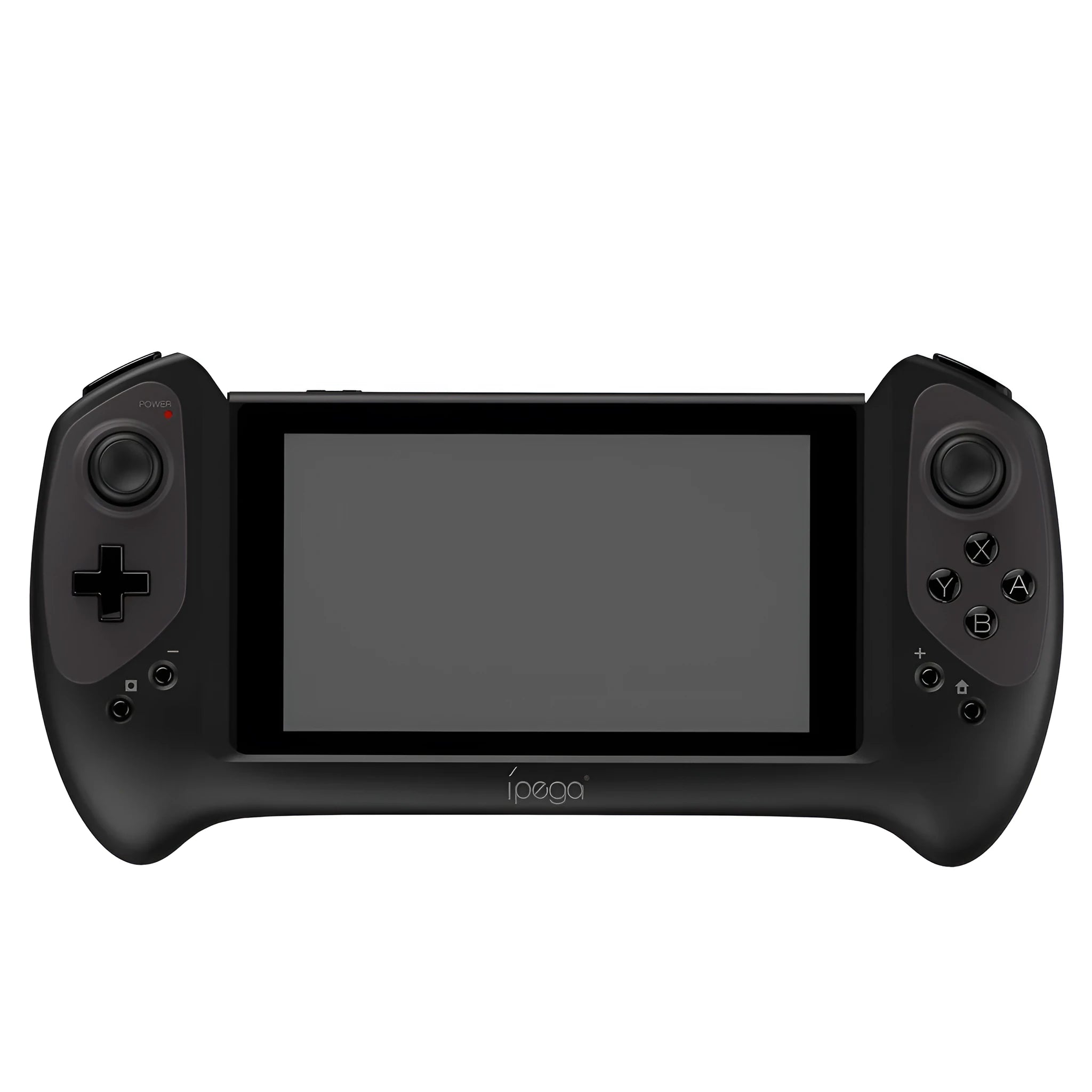 Black Nintendo Switch wireless gamepad with ergonomic curved grip and textured rockers
