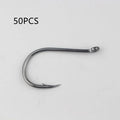 Bulk pack of alloy carbon steel fishing hooks with barbed crooked mouth design for sea rock fishing