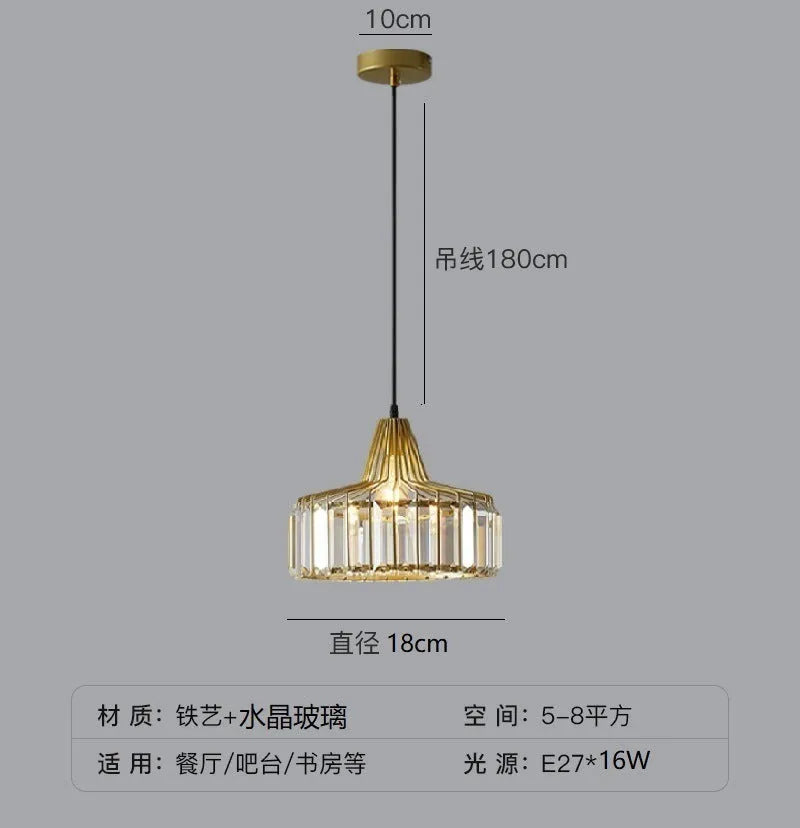 Modern crystal ceiling sun lamp in black or gold finish, available in 18cm, 25cm, and 32cm diameters.