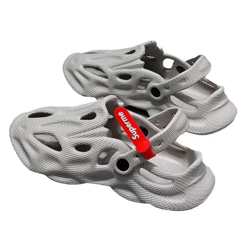 Coconut slippers closed toe beach shoes in grey colour EVA foam construction