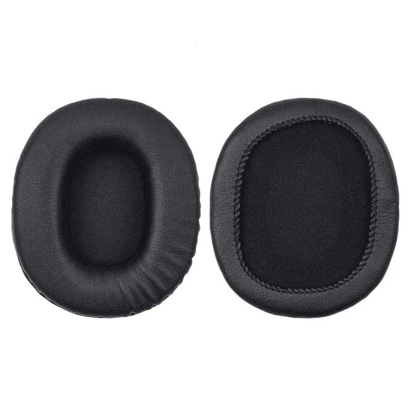 Pair of black soft PU leather replacement ear pad covers for Sony MDR-1R headphones.