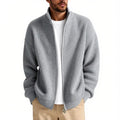 Men's loose fit cardigan sweater in chemical fiber blend available in multiple colours