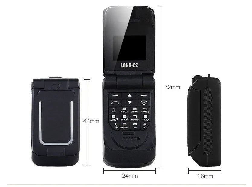 Mini flip mobile phone in six colours with closed flip cover