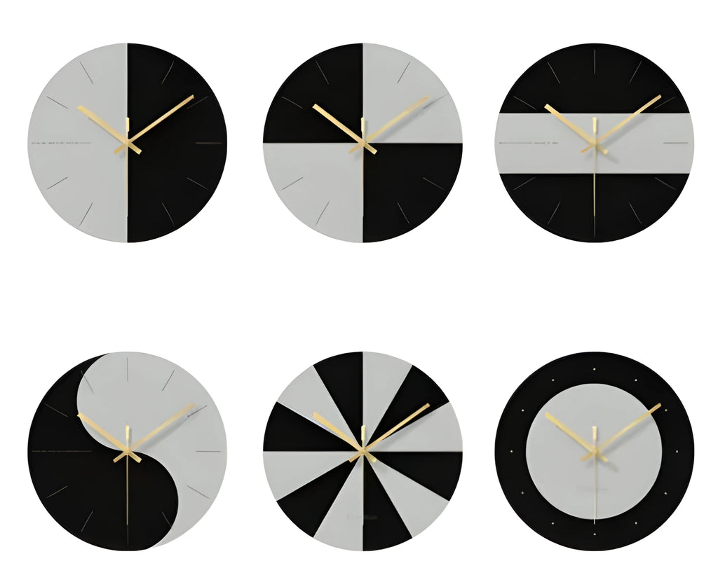 Transparent tempered glass minimalist wall clock with black numerals, 29.5cm diameter, on a white wall.