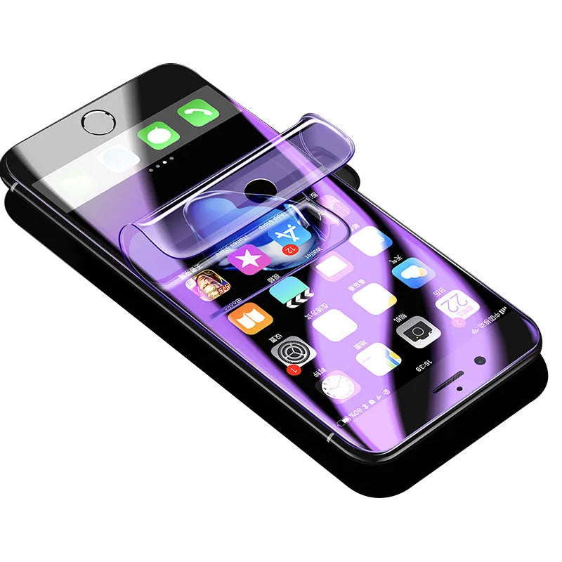 Purple Light hydraulic film screen protector for curved Samsung phones including S10, S9 and S8 models