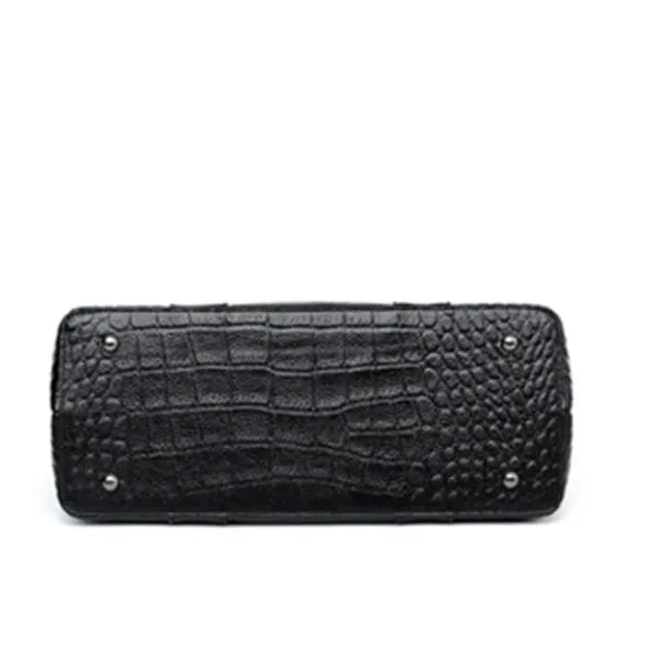 Women's black PU shoulder bag with large 36cm and small 34cm width options