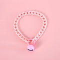 Macaron candy colour plastic pet collar in chain blue, pink, and mixed colours with adjustable S and M sizes