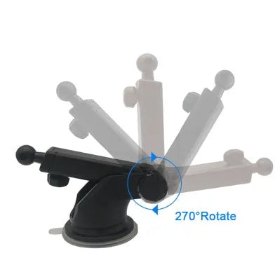 Universal telescopic car phone bracket with adjustable arm on vehicle dashboard