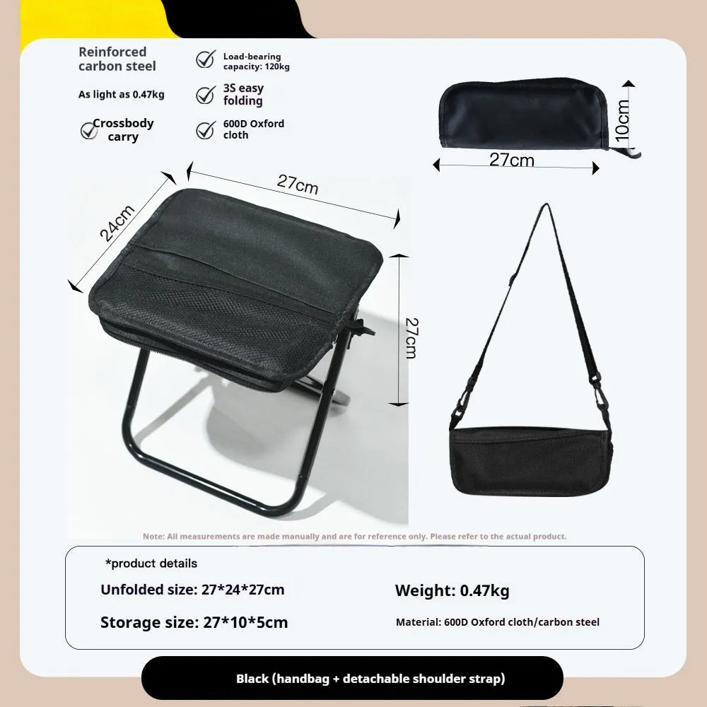 Oxford cloth folding camp stool in pencil box style with multiple colour options