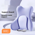 Memory foam lumbar support backrest waist pad in brown, grey, pink, or purple colours with a removable cover.