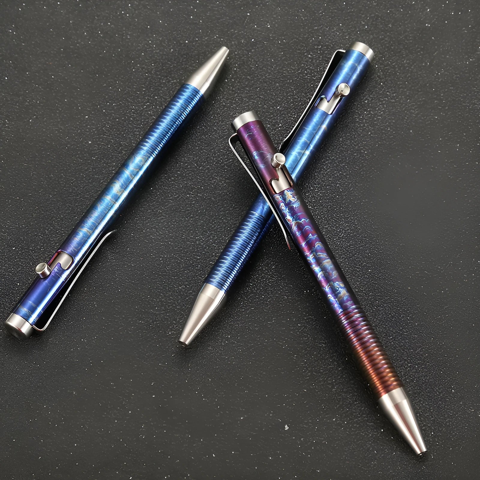 Titanium alloy gun bolt handle ballpoint pen with magic colour finish