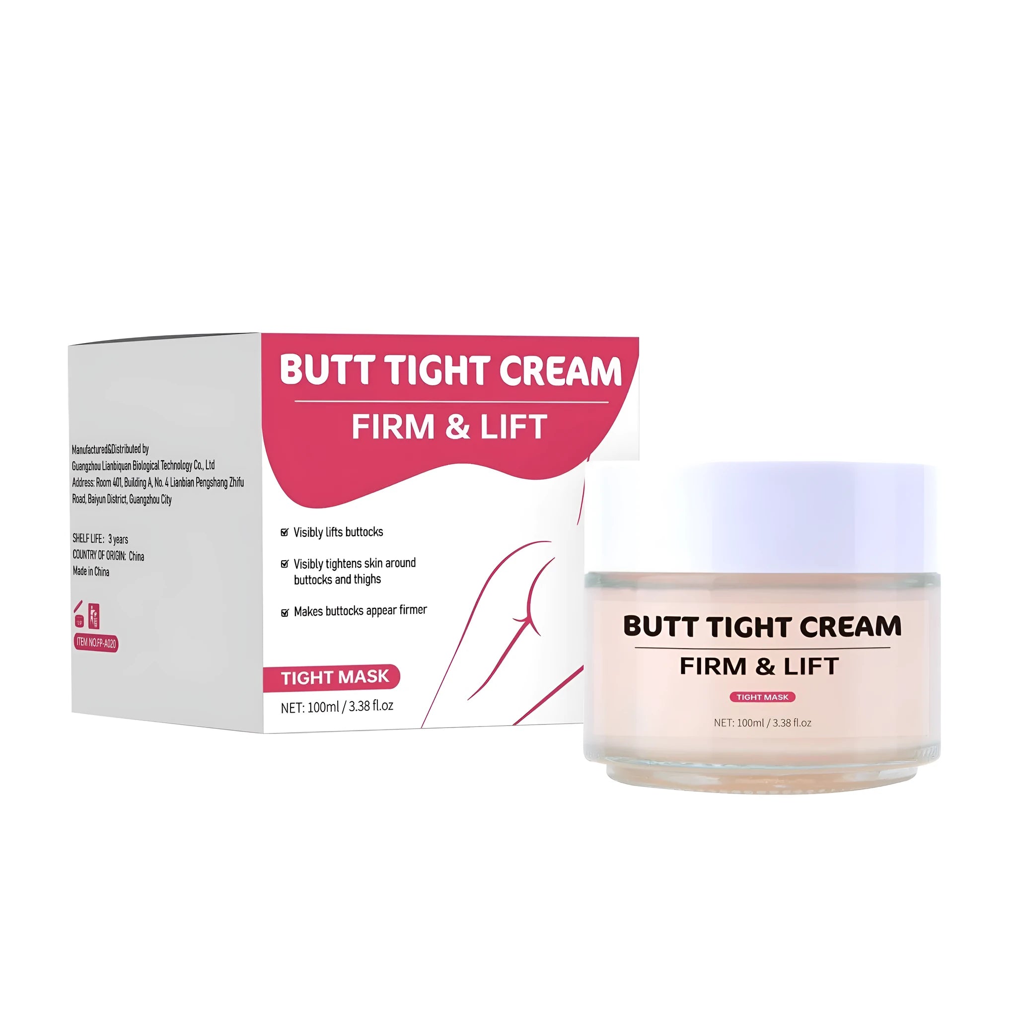100ml jar of hip tightening cream for body contouring and firming