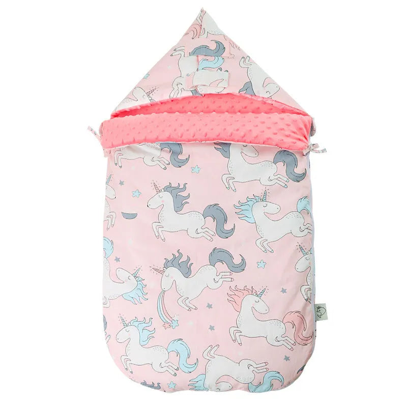 Newborn baby fleece blanket stroller cover 80x46cm blue starry sky pattern with 3D foaming lining