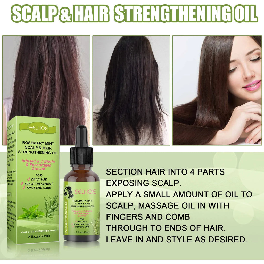 59ml bottle of rosemary mint hair growth fluid for scalp massage and root nourishment