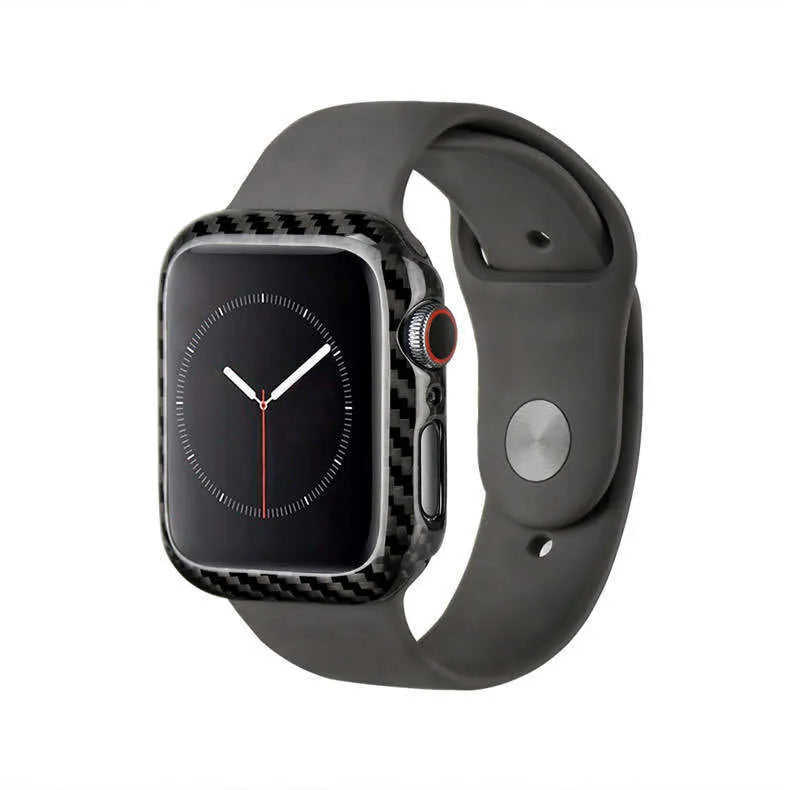 Apple Watch 4 leather protective case in 44mm size, shown in black