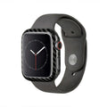 Apple Watch 4 leather protective case in 44mm size, shown in black
