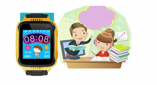 Smart watch with 1.44-inch touch screen and silicone band in blue