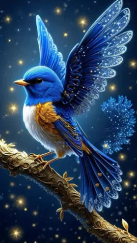 Handmade DIY Blue Bird diamond painting kit on 60x100cm acrylic canvas